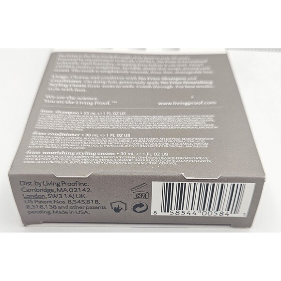 LIVING PROOF No FRIZZ Travel Set 3pc 1 OZ Styling Cream Shampoo Conditioner NIB - Picture 3 of 3
